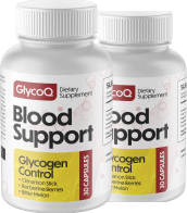 Two bottles of GlycoQ Blood Support