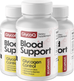 GlycoQ Blood Support supplement bottle